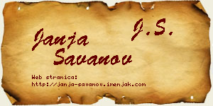 Janja Savanov vizit kartica